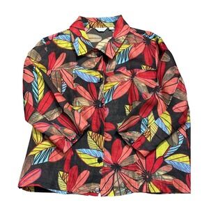 Erin by‎ Erin London  (Multicolor) Floral Button Up Jacket Womens Large